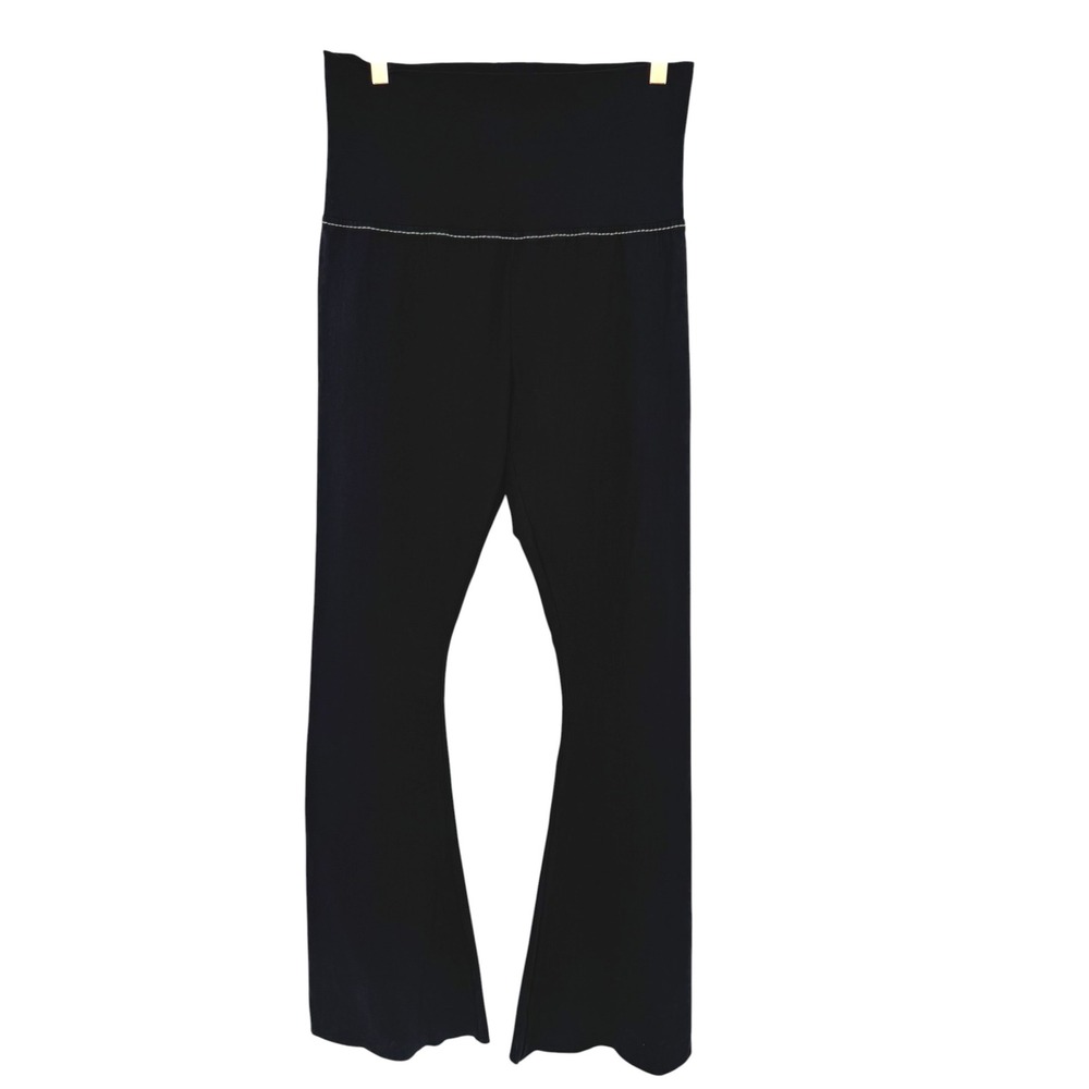 NWT True Religion Eva Pant Black Athletic Hook Up Flare Leggings Size Large